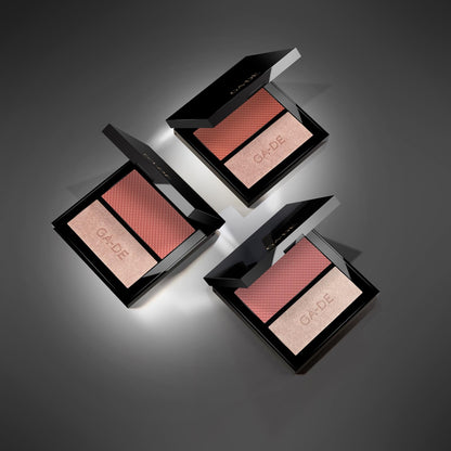 GA-DE Velveteen Blush and Shimmer Duet, 50 - Formulated with Micronized Pearls and Pigments for Sculpting Face and Décolleté - Paraben-Free - 0.26 oz - Maple Wellness Supplements