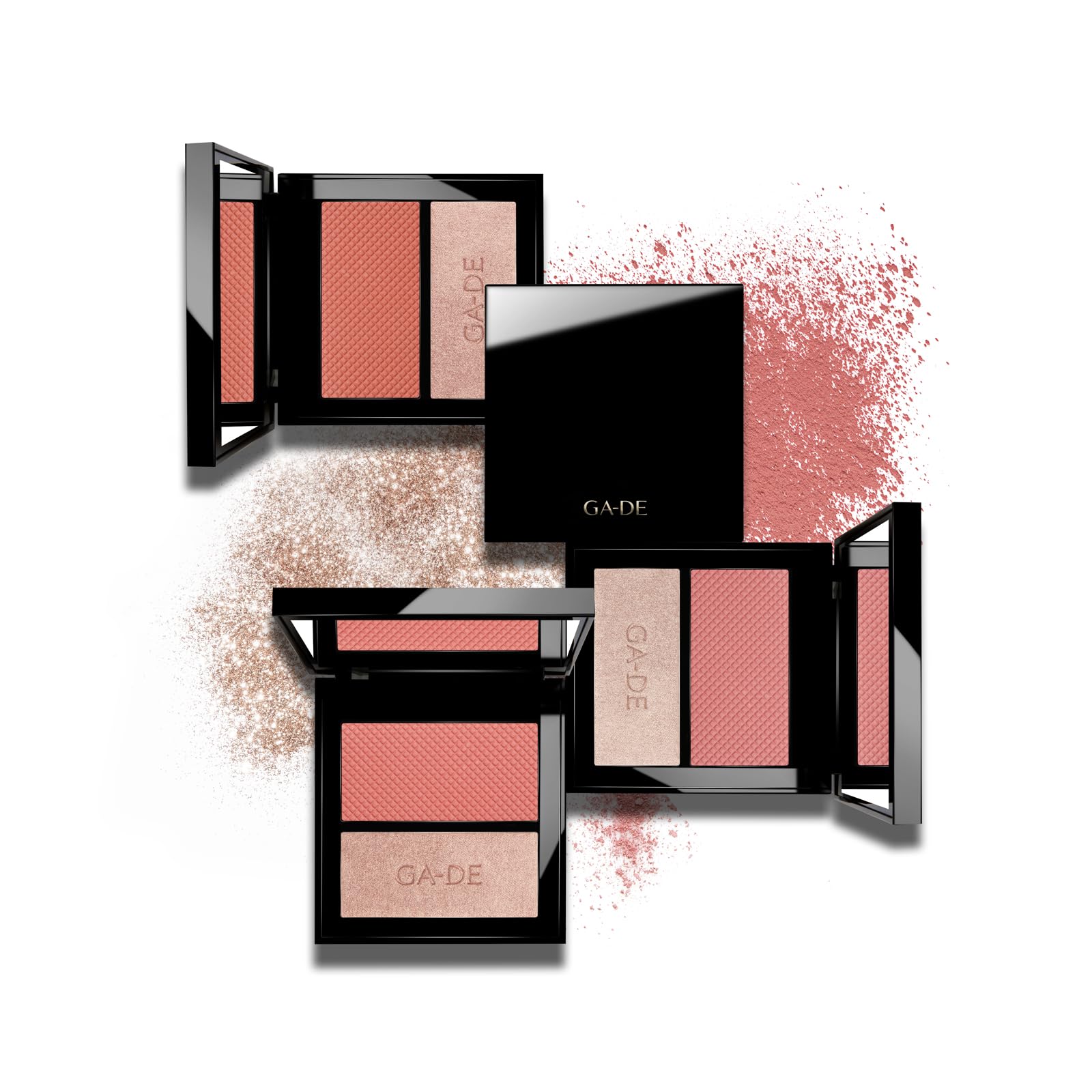 GA-DE Velveteen Blush and Shimmer Duet, 50 - Formulated with Micronized Pearls and Pigments for Sculpting Face and Décolleté - Paraben-Free - 0.26 oz - Maple Wellness Supplements