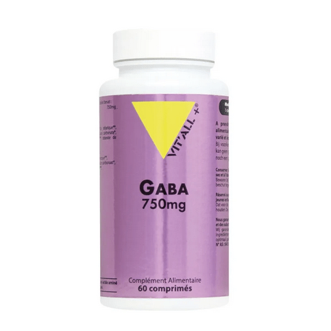 GABA 750 mg (Sommeil réparateur, sérénité) 60 comprimés VIT'ALL+ - Maple Wellness Supplements
