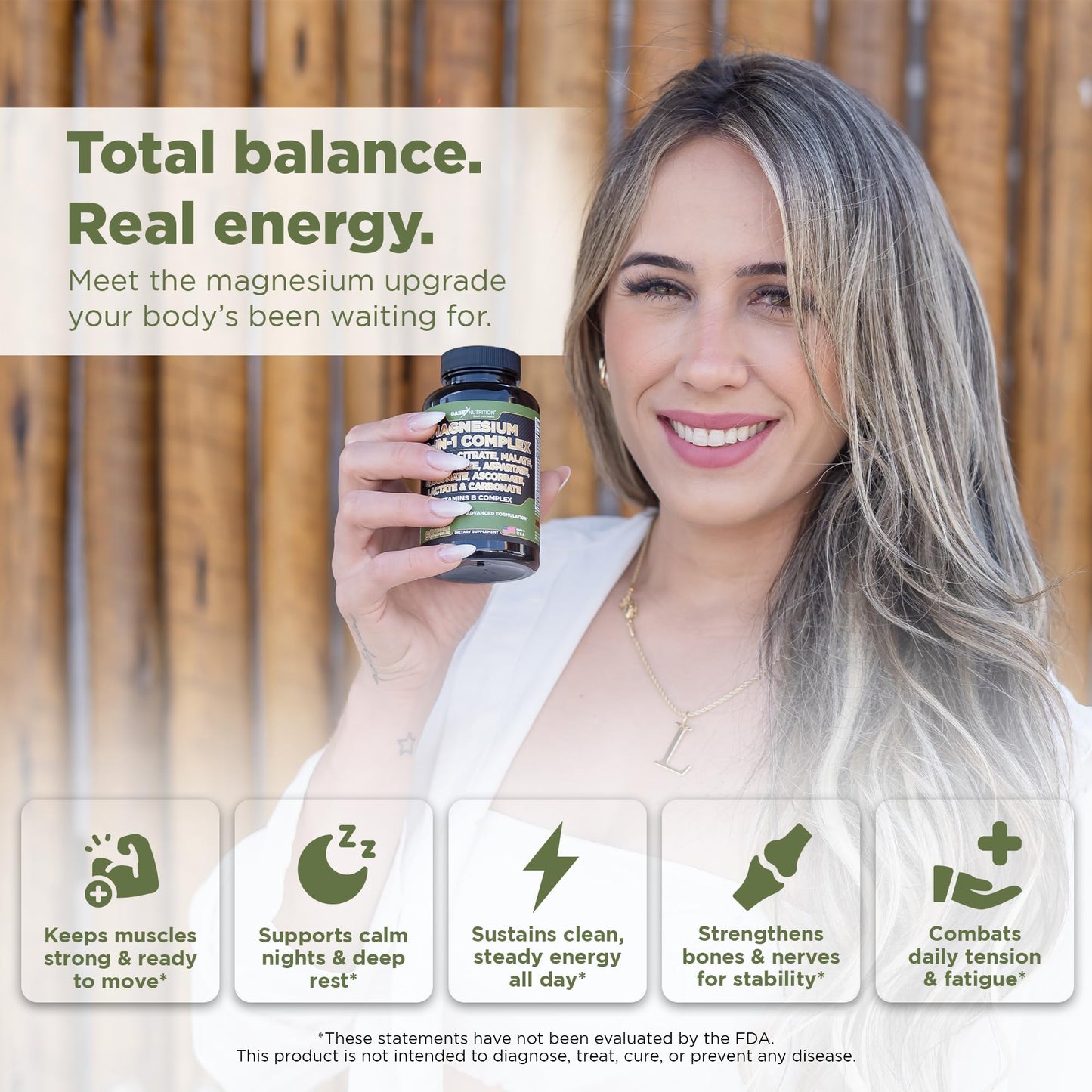 Gade Nutrition Magnesium Complex 10 in 1 - Glycinate, Citrate, Malate, Oxide, Taurate, Aspartate, Gluconate Ascorbate Lactate Carbonate Zinc Copper Manganese & Vitamins 90 Count - Maple Wellness Supplements