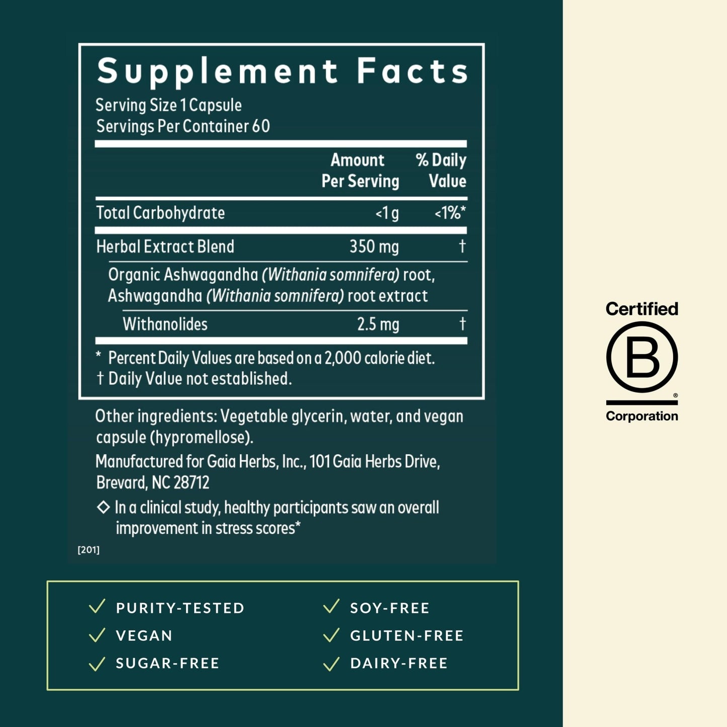 Gaia Herbs Ashwagandha Root - Stress Relief & Sleep Support Supplement - Supports Balanced Energy Levels & Positive Outlook - Maple Wellness Supplements