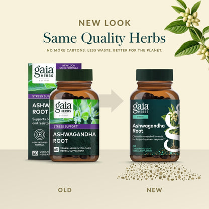 Gaia Herbs Ashwagandha Root - Stress Relief & Sleep Support Supplement - Supports Balanced Energy Levels & Positive Outlook - Maple Wellness Supplements