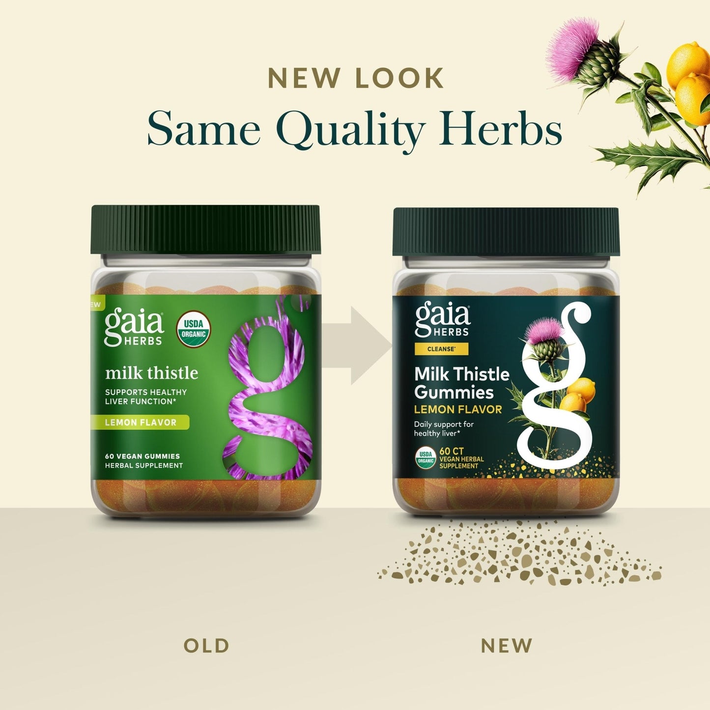 Gaia Herbs Milk Thistle Gummies - Herbal Supplement with Antioxidant Properties for Liver Health & Liver Detox - Lemon Flavored - 60 Vegan Gummies - Maple Wellness Supplements