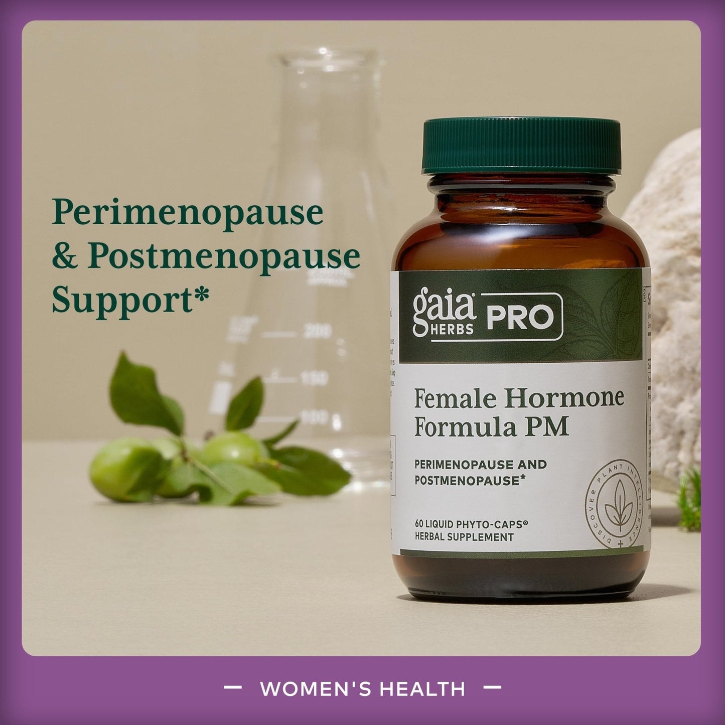 Gaia Herbs Pro Female Hormone Formula PM - Women's Health Supplement for Menopause & Sleep Support - Black Cohosh & St. John's Wort - Vegan, Soy-Free & Gluten-Free - 60 Liquid Phyto-Caps (30 Servings) - Maple Wellness Supplements