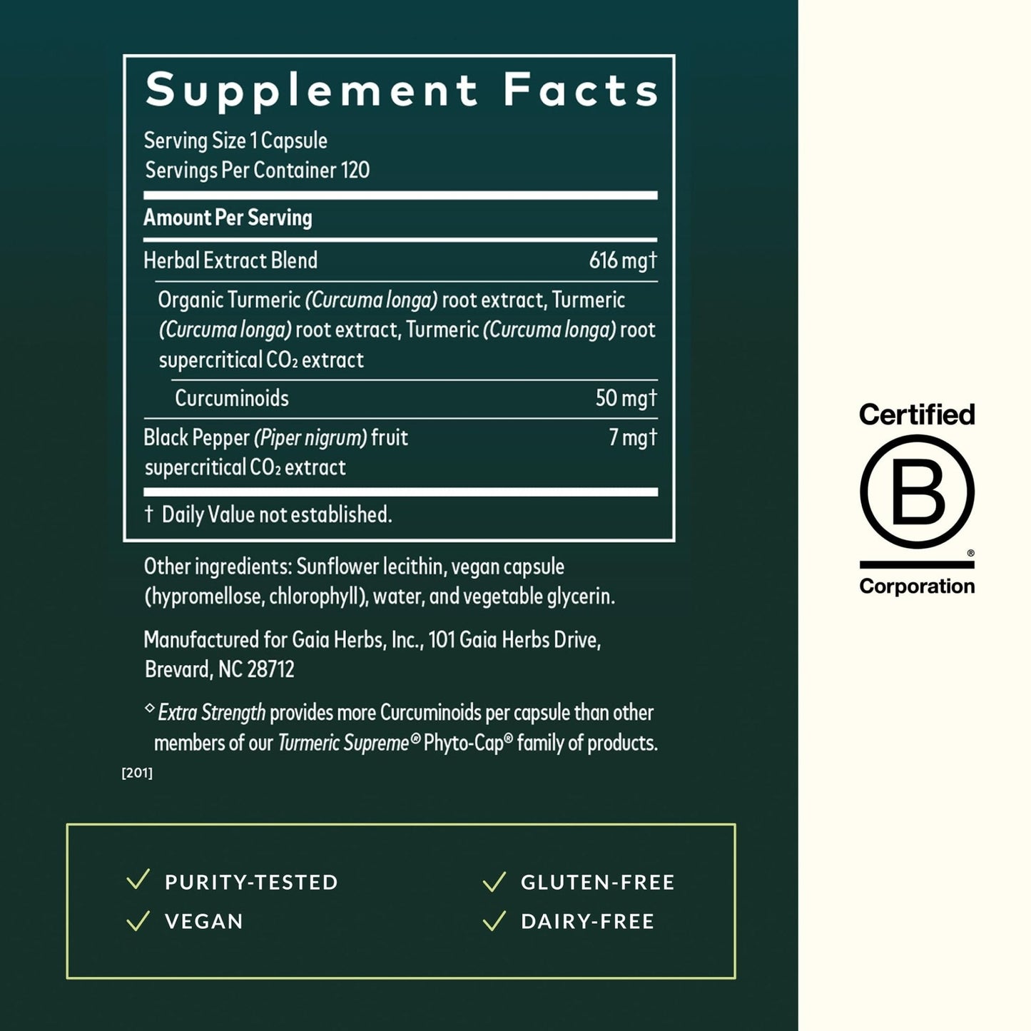 Gaia Herbs Turmeric Supreme Extra Strength - Supports Occasional Discomfort from Normal Wear & Tear* - with Turmeric Curcumin & Black Pepper - Maple Wellness Supplements