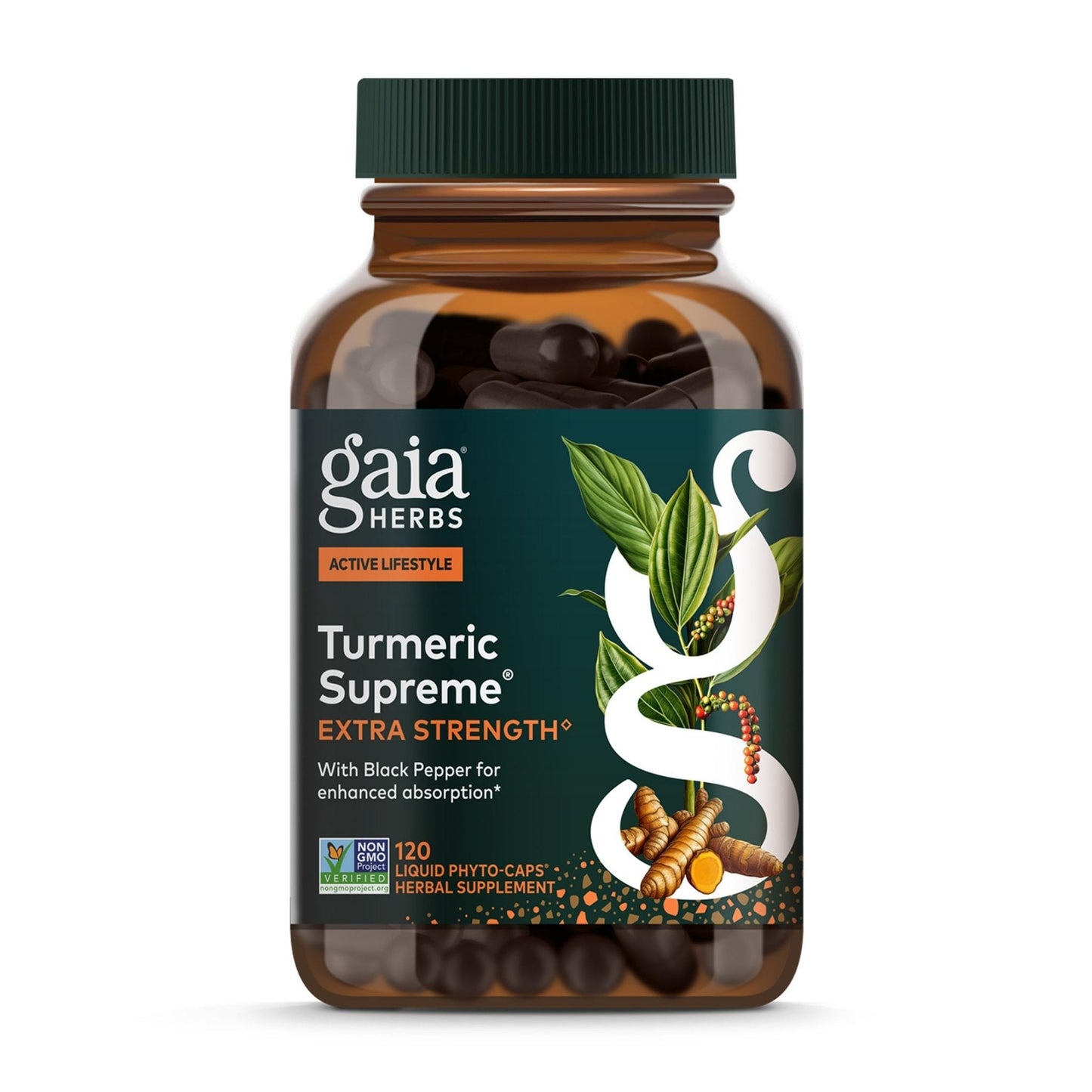 Gaia Herbs Turmeric Supreme Extra Strength - Supports Occasional Discomfort from Normal Wear & Tear* - with Turmeric Curcumin & Black Pepper - Maple Wellness Supplements