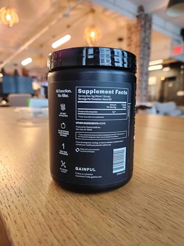 Gainful Creatine Powder, Post Workout Amino Acid Supplement, Muscle, Energy & Focus Support, 5g Creatine Monohydrate, Unflavored, 60 Servings - Maple Wellness Supplements