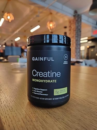 Gainful Creatine Powder, Post Workout Amino Acid Supplement, Muscle, Energy & Focus Support, 5g Creatine Monohydrate, Unflavored, 60 Servings - Maple Wellness Supplements