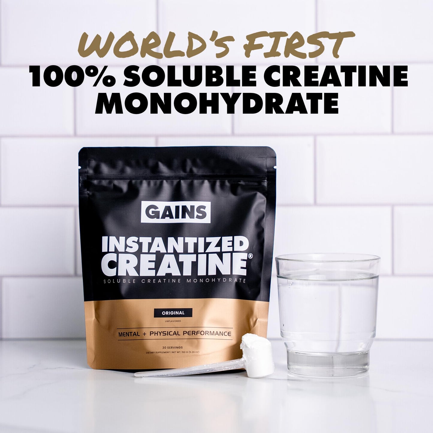 Gains in Bulk Instantized Creatine Monohydrate for Men & Women, Soluble Creatine Powder, Supports Muscle Building, Strength and Performance - Maple Wellness Supplements