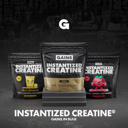 Gains in Bulk Instantized Creatine Monohydrate for Women and Men, Soluble Creatine Powder, Supports Muscle Building, Strength and Performance, Bodybuilding Supplements, Unflavored, 30 Servings - Maple Wellness Supplements