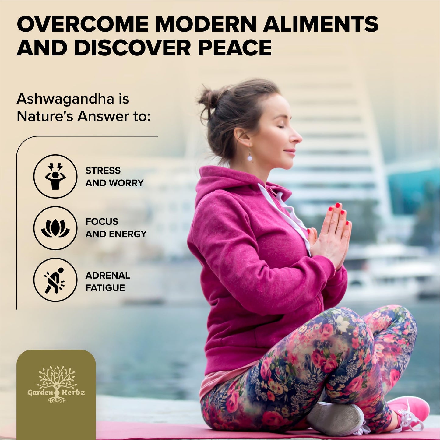 Garden of Herbz Organic Ashwagandha Root & Irish Sea Moss – 3,600 mg Ashwagandha Supplement with Black Seed Oil, & Burdock Root – Herbal Supplement for Energy, Calm, Mood, & Wellness, 120 Caps - Maple Wellness Supplements