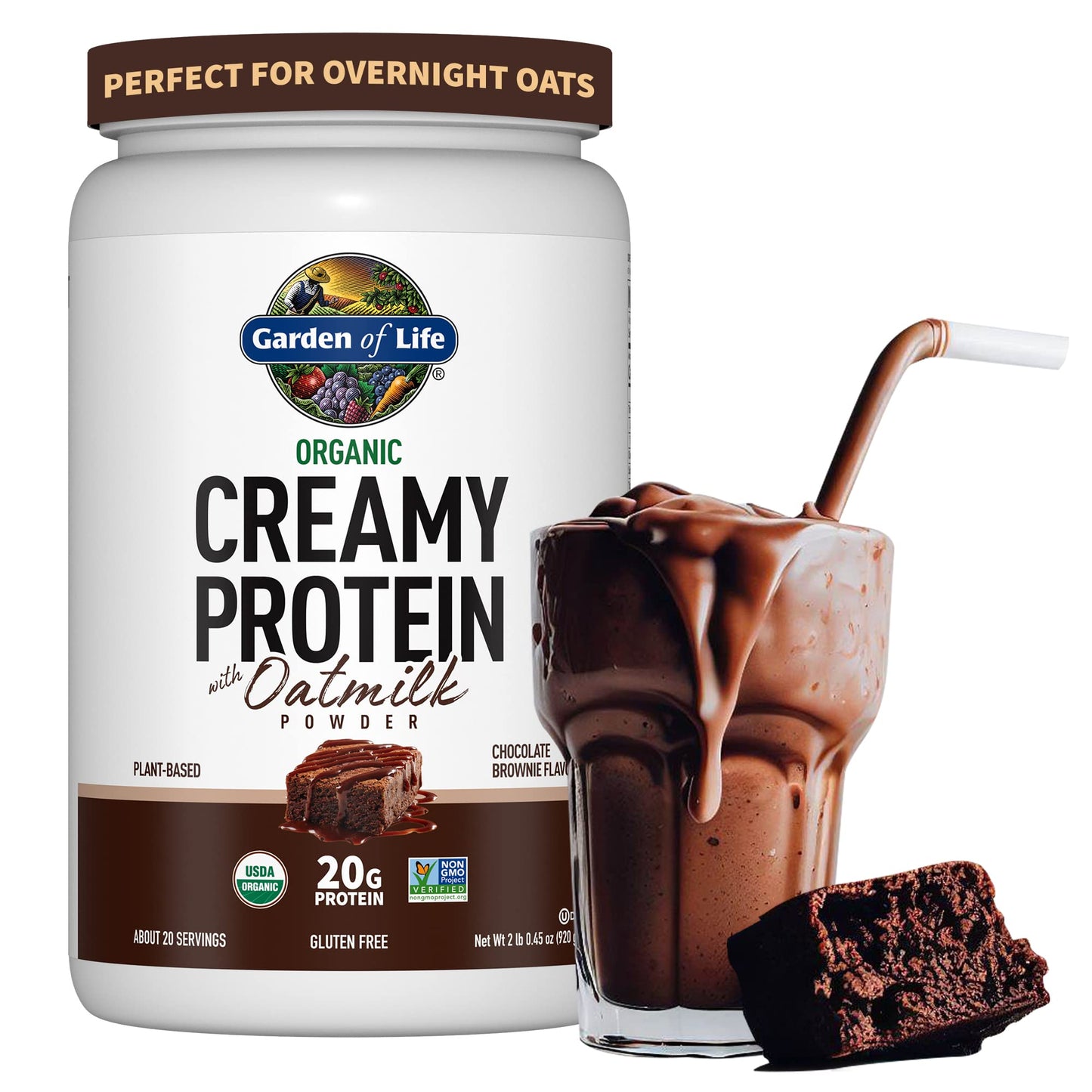 Garden of Life Creamy Organic Vegan Protein Powder + OatMilk, 20g Complete Plant - Maple Wellness Supplements
