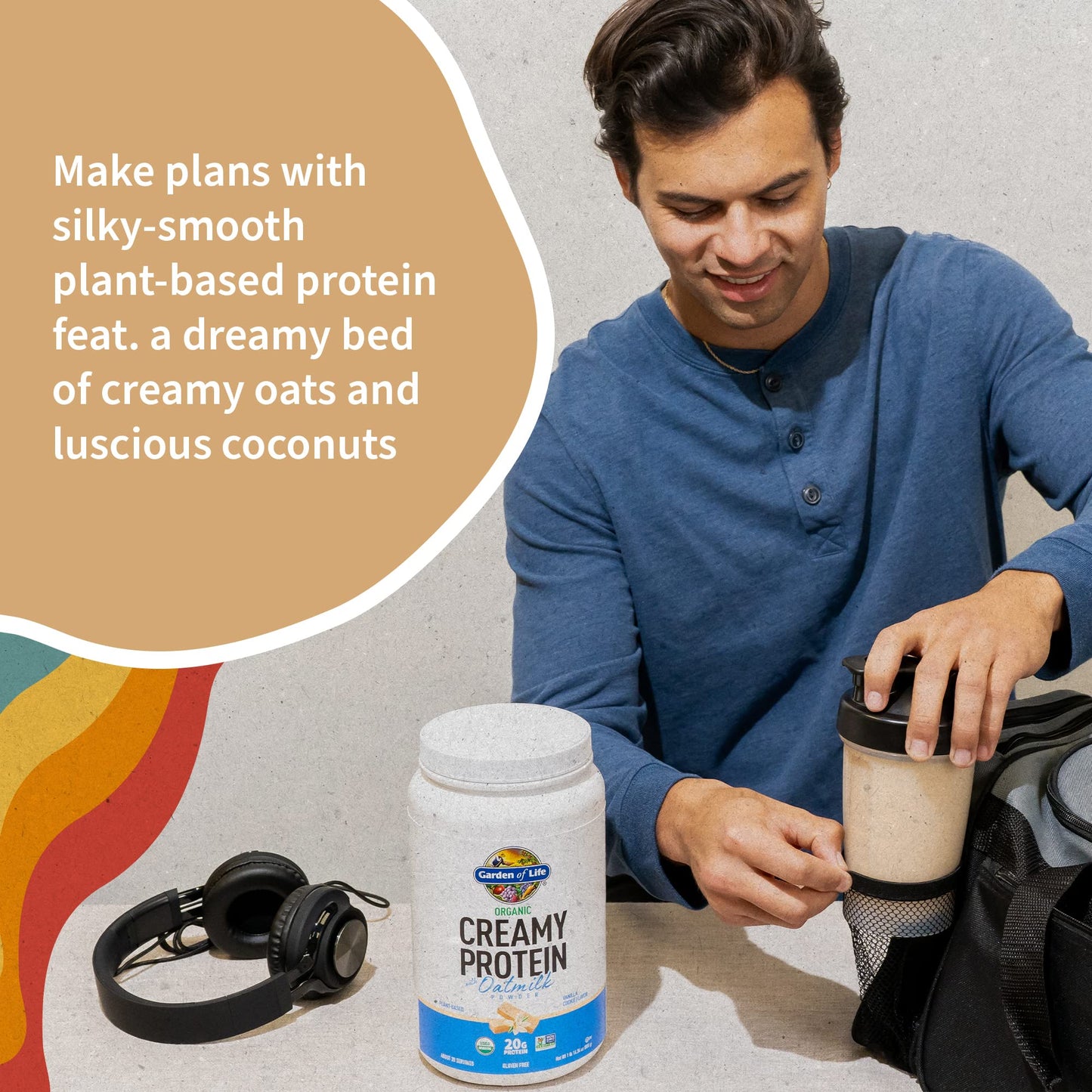 Garden of Life Creamy Vanilla Cookie Protein Powder + Oatmilk 20g Organic Vegan Plant - Maple Wellness Supplements