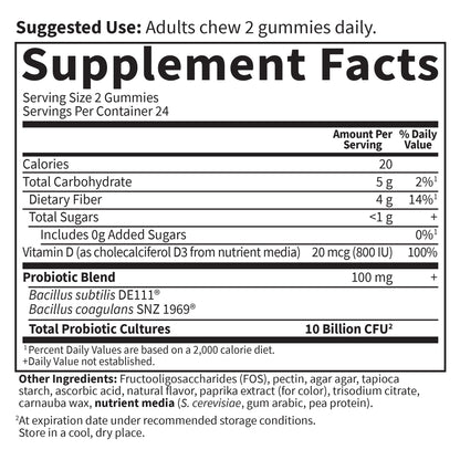Garden of Life Dr Formulated 10 Billion CFU Prebiotic Fiber & Probiotic Gummies with Vitamin D3 for Digestive and Immune Health – Gluten Free, Non GMO - Maple Wellness Supplements