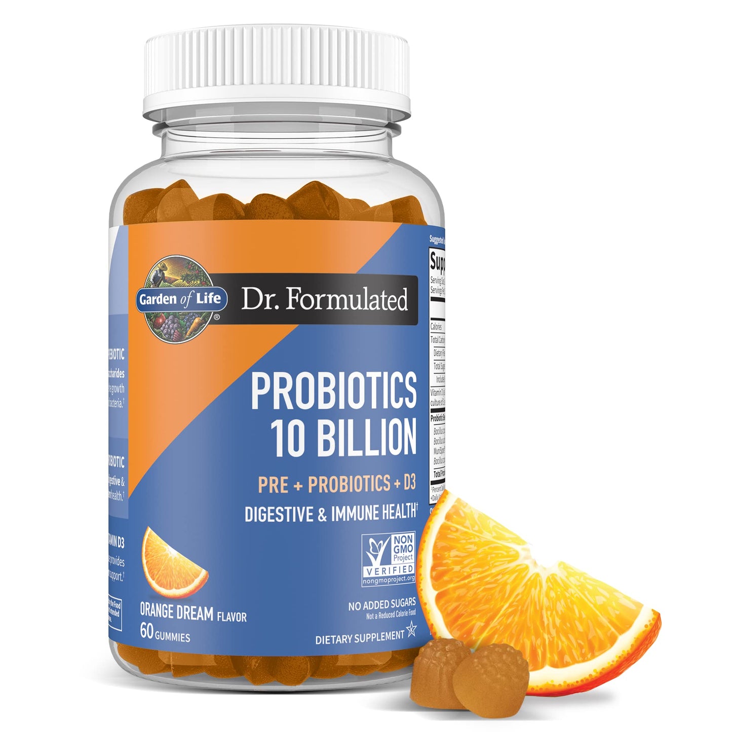 Garden of Life Dr Formulated 10 Billion CFU Prebiotic Fiber & Probiotic Gummies with Vitamin D3 for Digestive and Immune Health – Gluten Free, Non GMO - Maple Wellness Supplements