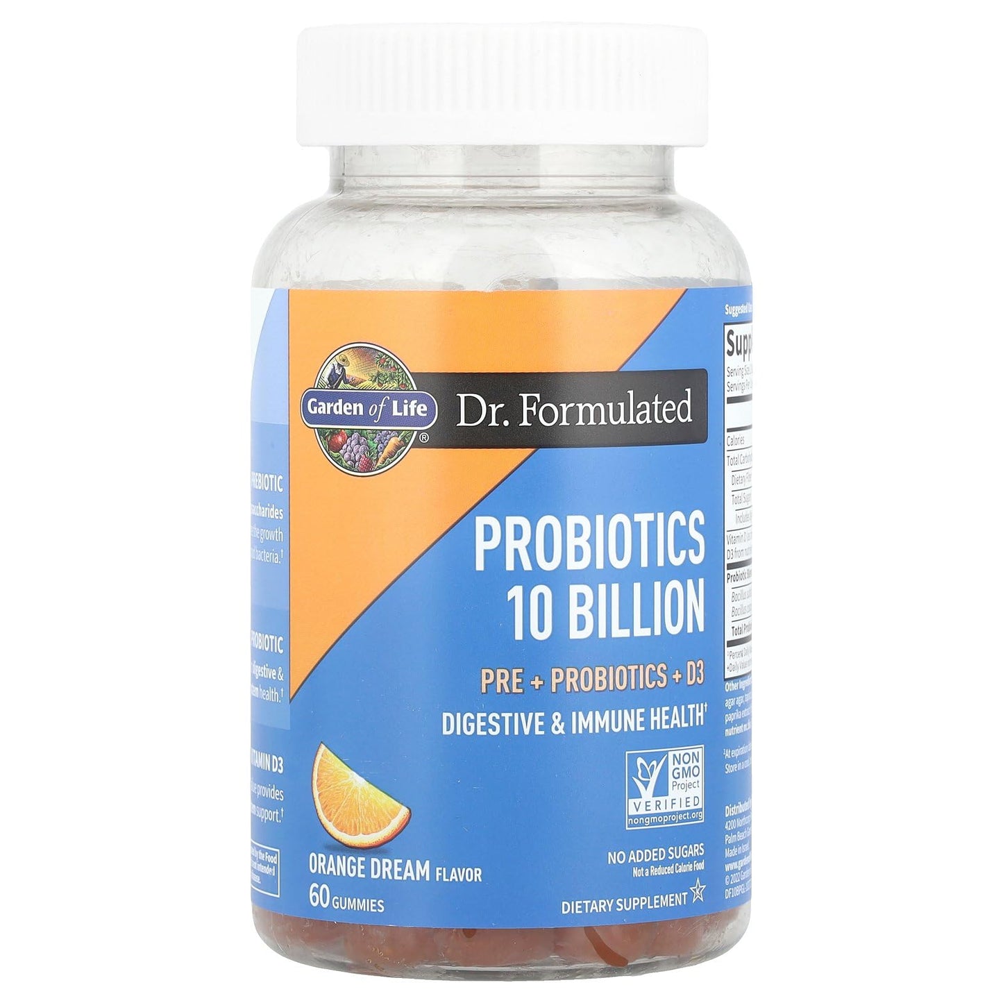 Garden of Life Dr Formulated 10 Billion CFU Prebiotic Fiber & Probiotic Gummies with Vitamin D3 for Digestive and Immune Health – Gluten Free, Non GMO - Maple Wellness Supplements