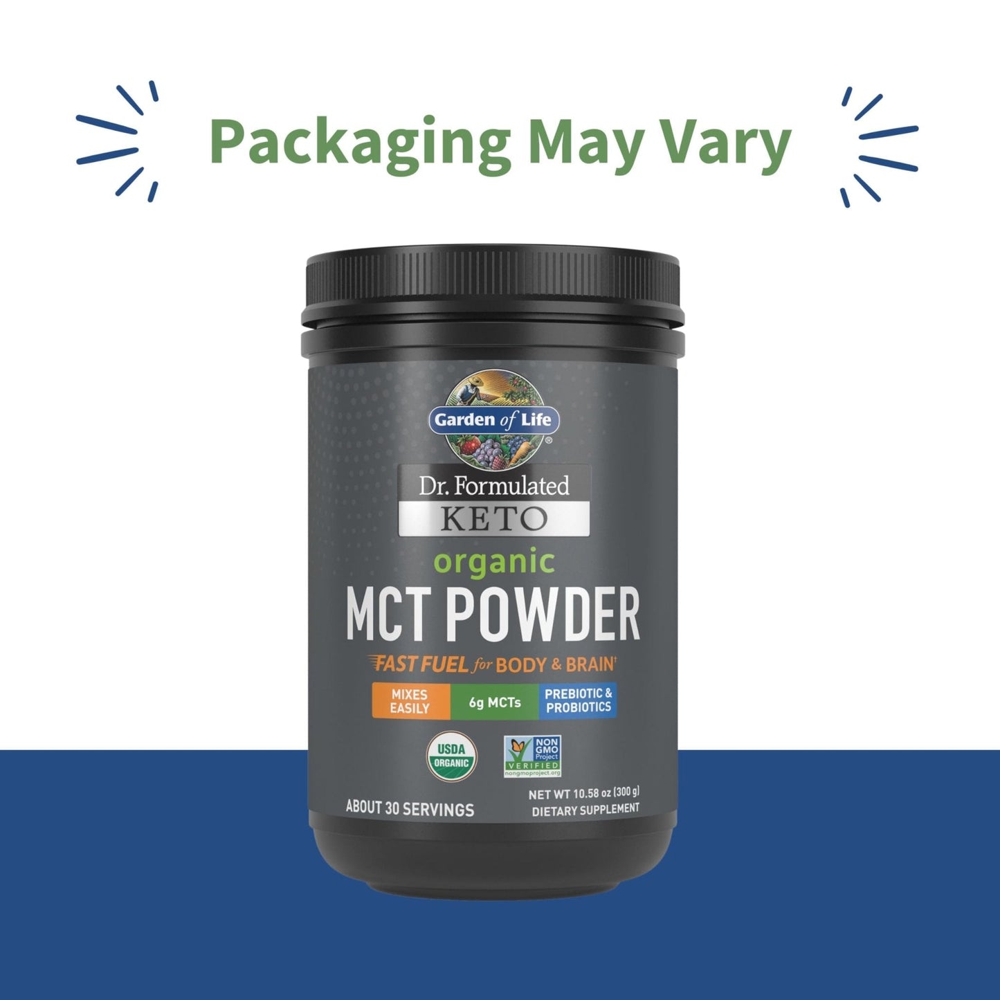 Garden of Life Dr. Formulated Keto Organic MCT Powder - 30 Servings, 6g MCTs from Coconuts plus Prebiotic Fiber & Probiotics - Maple Wellness Supplements