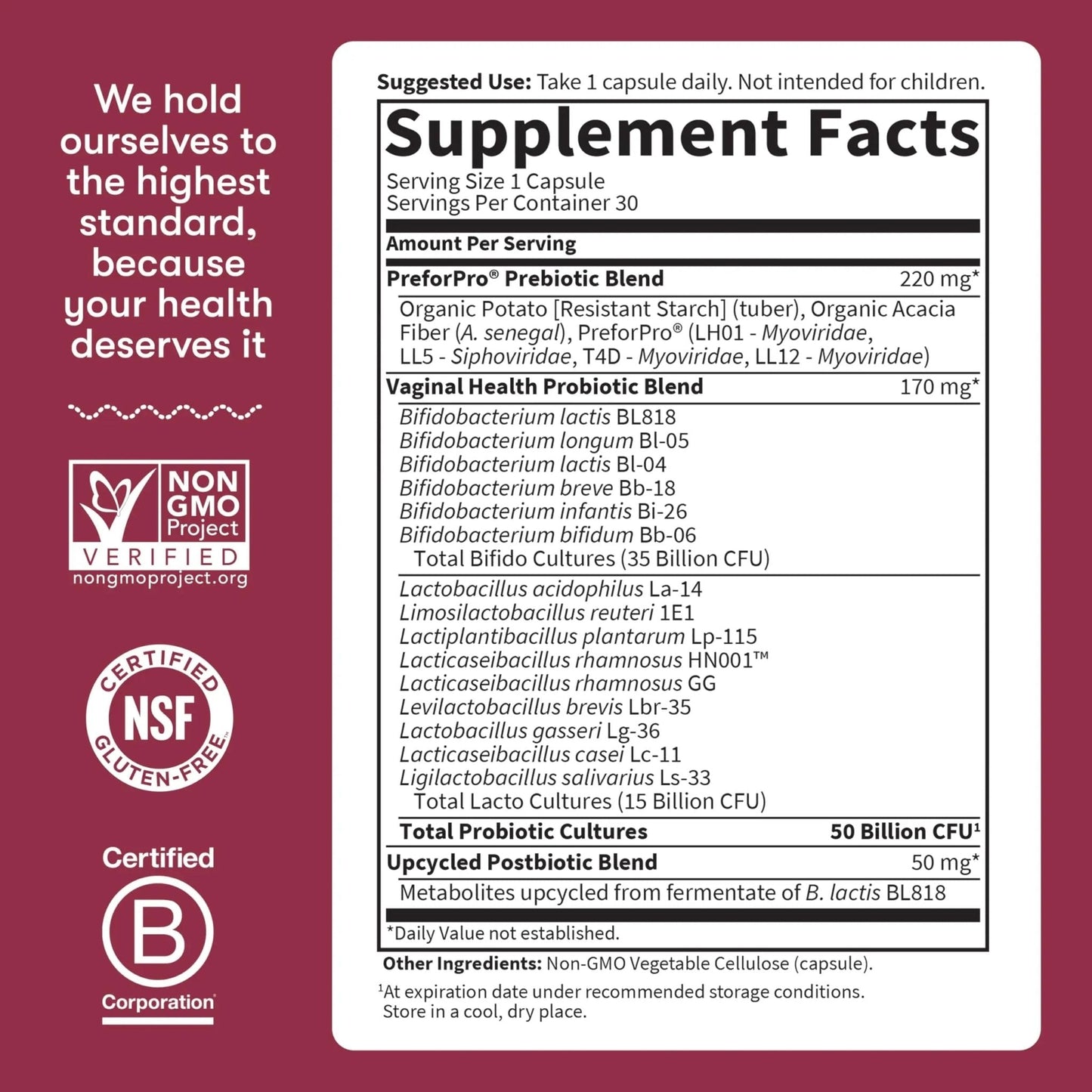 Garden of Life Dr Formulated Once Daily 3-in-1 Complete Prebiotics, Postbiotics & Probiotics for Women, PRE + PRO + POSTBIOTIC Supplement for Women’s Digestive, Immune & Vaginal Health, 30 Day Supply - Maple Wellness Supplements