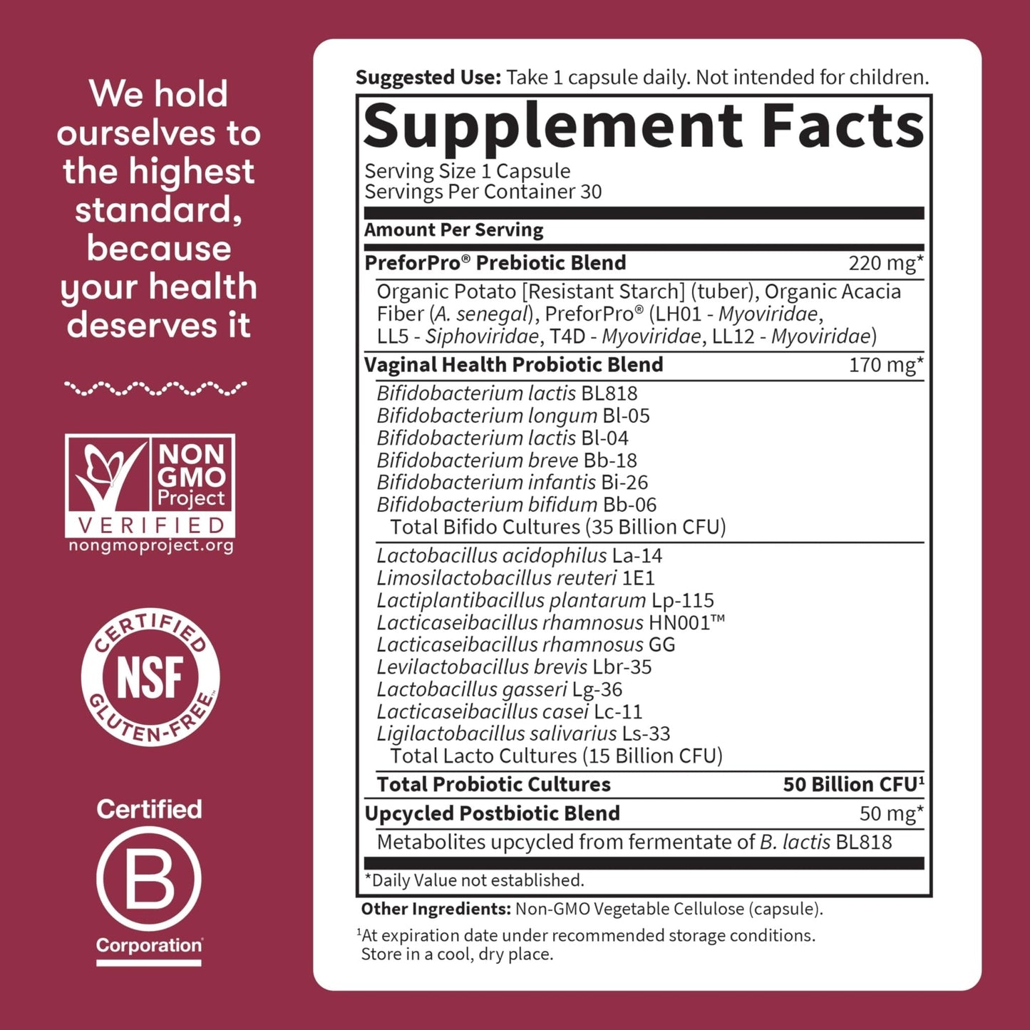 Garden of Life Dr Formulated Once Daily 3-in-1 Complete Prebiotics, Postbiotics & Probiotics for Women, PRE + PRO + POSTBIOTIC Supplement for Women’s Digestive, Immune & Vaginal Health, 30 Day Supply - Maple Wellness Supplements