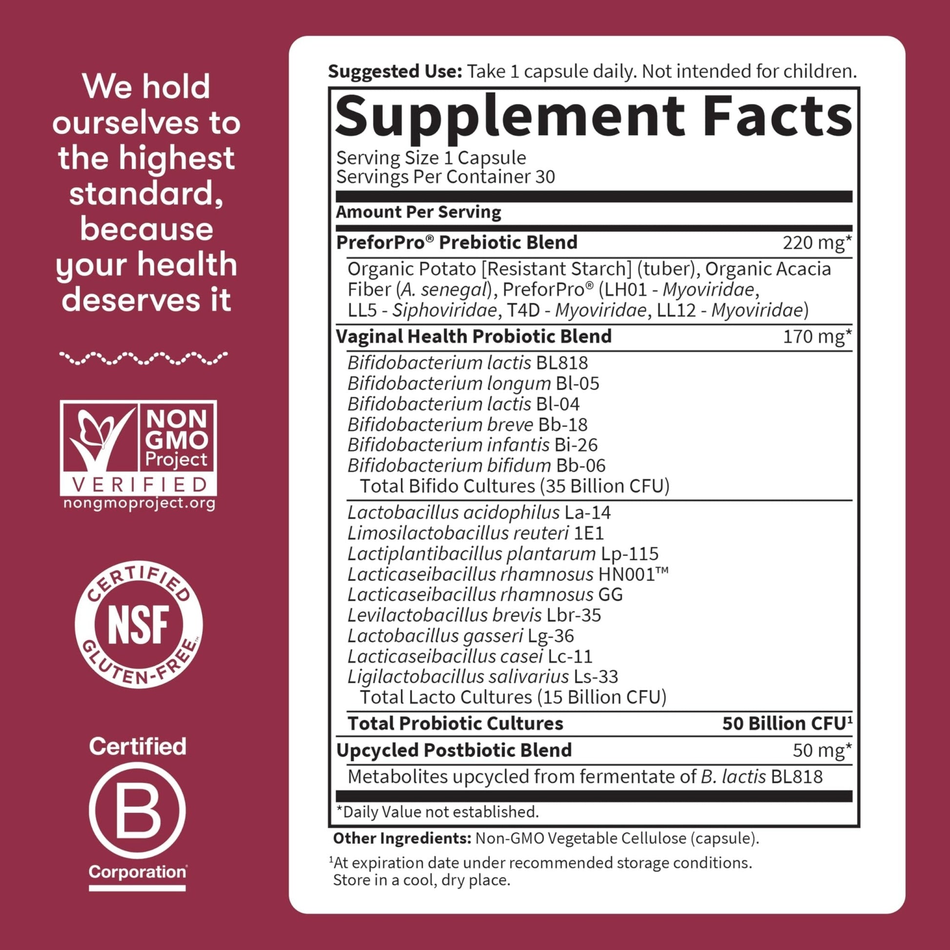 Garden of Life Dr Formulated Once Daily 3-in-1 Complete Prebiotics, Postbiotics & Probiotics for Women, PRE + PRO + POSTBIOTIC Supplement for Women’s Digestive, Immune & Vaginal Health, 30 Day Supply - Maple Wellness Supplements