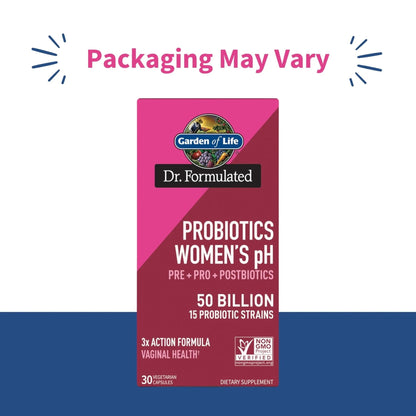 Garden of Life Dr Formulated Once Daily 3-in-1 Complete Prebiotics, Postbiotics & Probiotics for Women, PRE + PRO + POSTBIOTIC Supplement for Women’s Digestive, Immune & Vaginal Health, 30 Day Supply - Maple Wellness Supplements