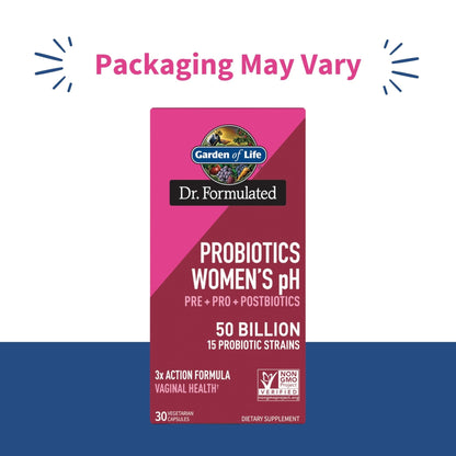 Garden of Life Dr Formulated Once Daily 3-in-1 Complete Prebiotics, Postbiotics & Probiotics for Women, PRE + PRO + POSTBIOTIC Supplement for Women’s Digestive, Immune & Vaginal Health, 30 Day Supply - Maple Wellness Supplements