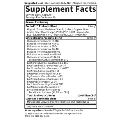 Garden of Life Dr. Formulated Pre, Post & Probiotics 100 Billion CFU Once Daily 3-in-1 Complete Probiotics, Prebiotics & Postbiotics Supplement for Women and Men – Extra Strength, 30 Day Supply - Maple Wellness Supplements