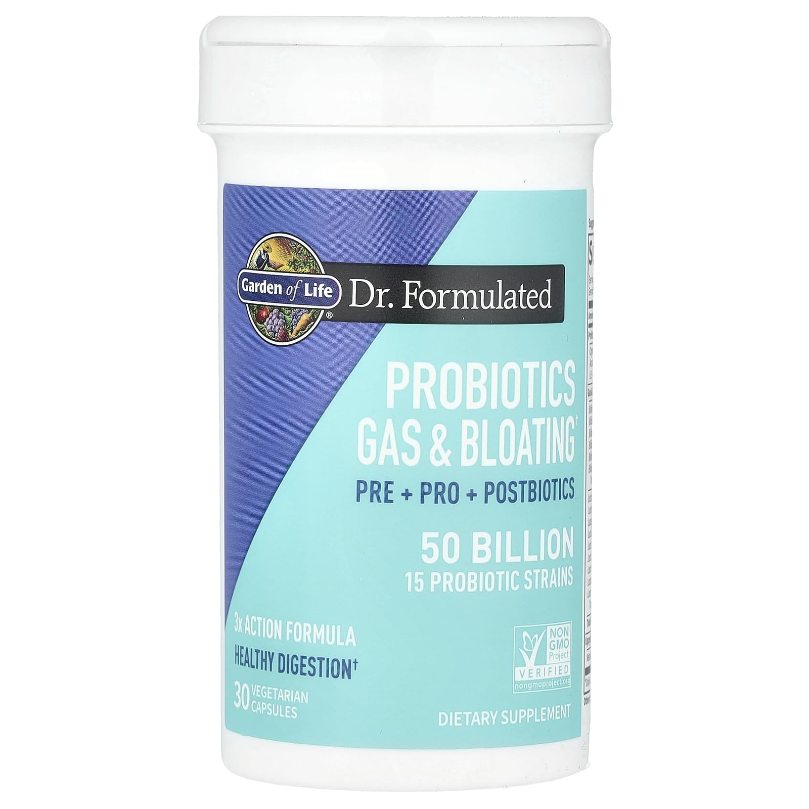 Garden of Life Dr. Formulated Pre, Post & Probiotics Gas & Bloating Once Daily 3-in-1 Complete Prebiotics, Postbiotics & Probiotics – 50 Billion CFU - Maple Wellness Supplements