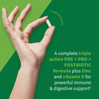 Garden of Life Dr. Formulated Pre, Post & Probiotics Immune Support with Prebiotics & Postbiotics – 50 Billion CFU, Gut & Digestive Health Support, Zinc & Vitamin D3, Vegan, 30 Day Supply - Maple Wellness Supplements