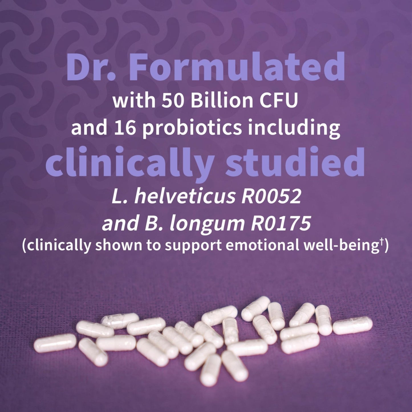 Garden of Life Dr. Formulated Probiotics Mood+ - 50 Billion CFU - Supports Relaxation & Digestive Health - Shelf Stable - 60 Vegetarian Capsules - Maple Wellness Supplements