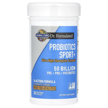 Garden of Life Dr Formulated Sport Probiotics Digestive Supplement, Organic Prebiotics for Women & Men Athletes, Clinically Studied Turmeric Curcumin - Maple Wellness Supplements