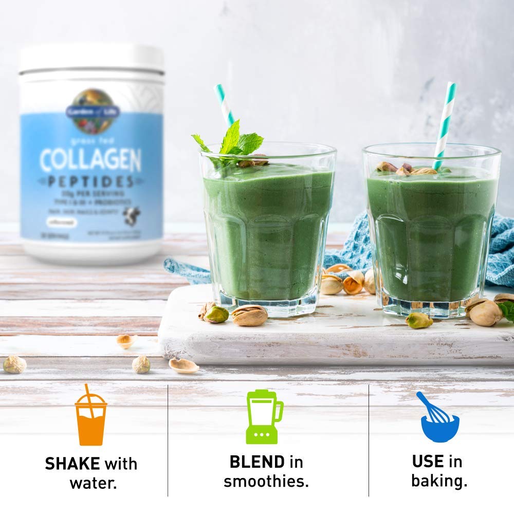 Garden of Life Grass Fed Collagen Peptides Powder Unflavored Collagen Powder for Women Men Hair Skin Nails Joints, Hydrolyzed Collagen Protein Supplements, Collagen for Women & Men, 28 Servings - Maple Wellness Supplements