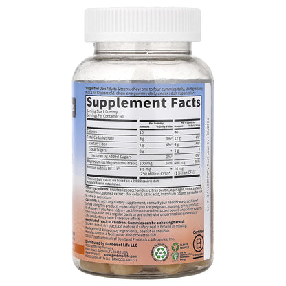 Garden of Life Magnesium Citrate Supplement Gummies with Prebiotics & Probiotics for Stress, Sleep & Recovery - Vegan, Gluten Free, Kosher, Non-GMO - Maple Wellness Supplements