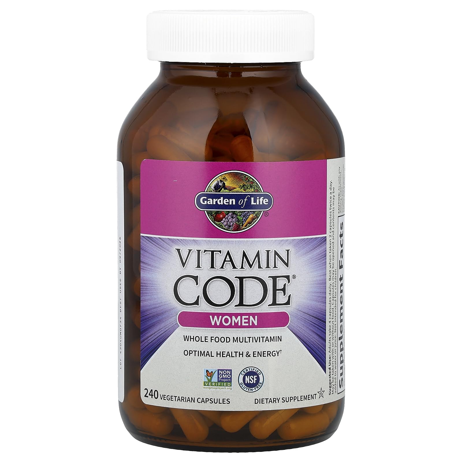 Garden of Life Multivitamin for Women, Vitamin Code Women's Multi - Whole Food Womens Multi Vitamins, Iron, Folate not Folic Acid, Vitamin A and Probiotics - Maple Wellness Supplements