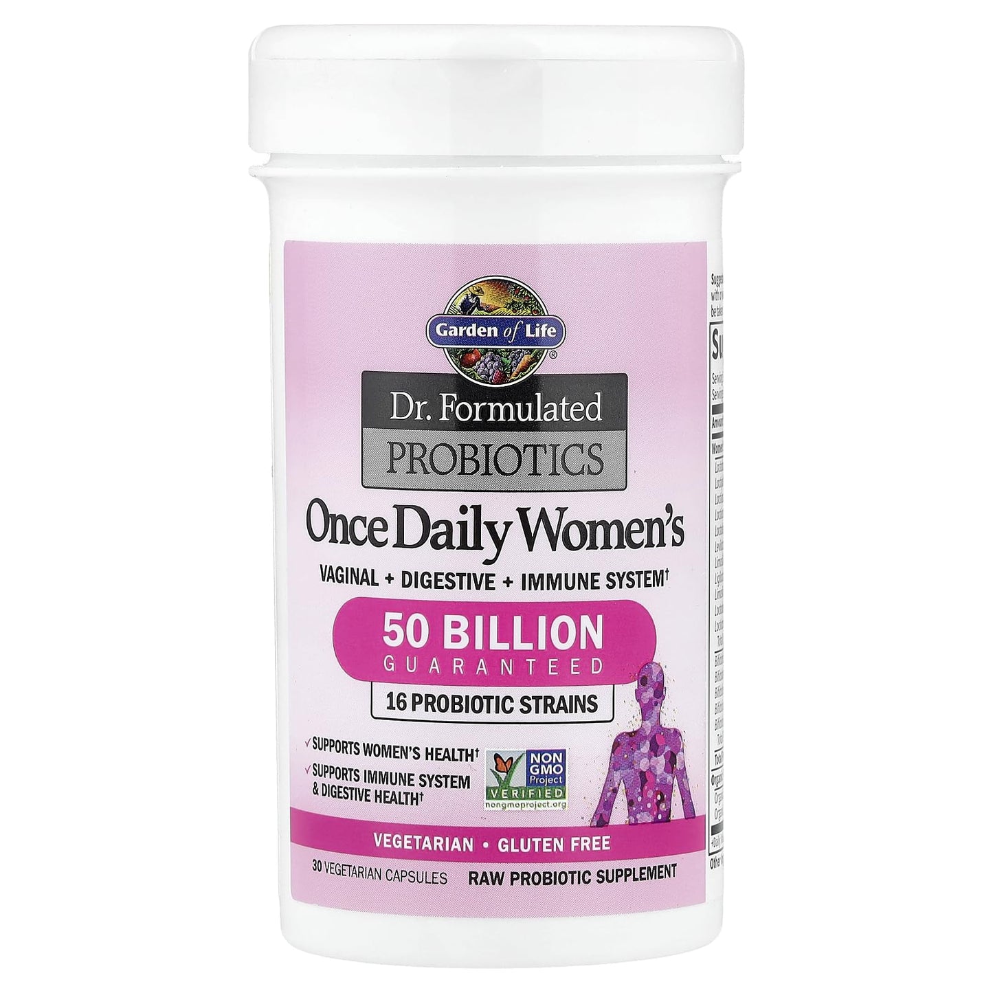 Garden of Life Once Daily Dr. Formulated Probiotics for Women 50 Billion CFU 16 Probiotic Strains with Organic Prebiotics for Digestive, Vaginal & Immune Health - Maple Wellness Supplements