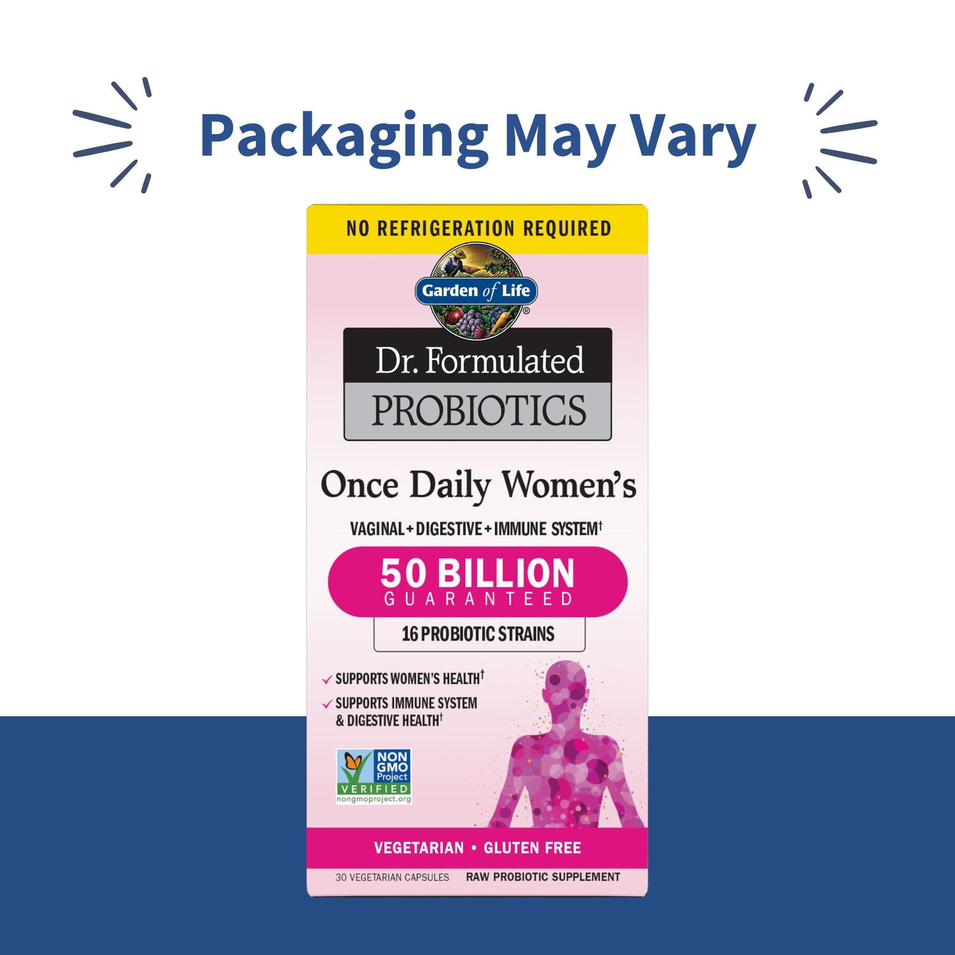 Garden of Life Once Daily Dr. Formulated Probiotics for Women 50 Billion CFU 16 Probiotic Strains with Organic Prebiotics for Digestive, Vaginal & Immune Health - Maple Wellness Supplements