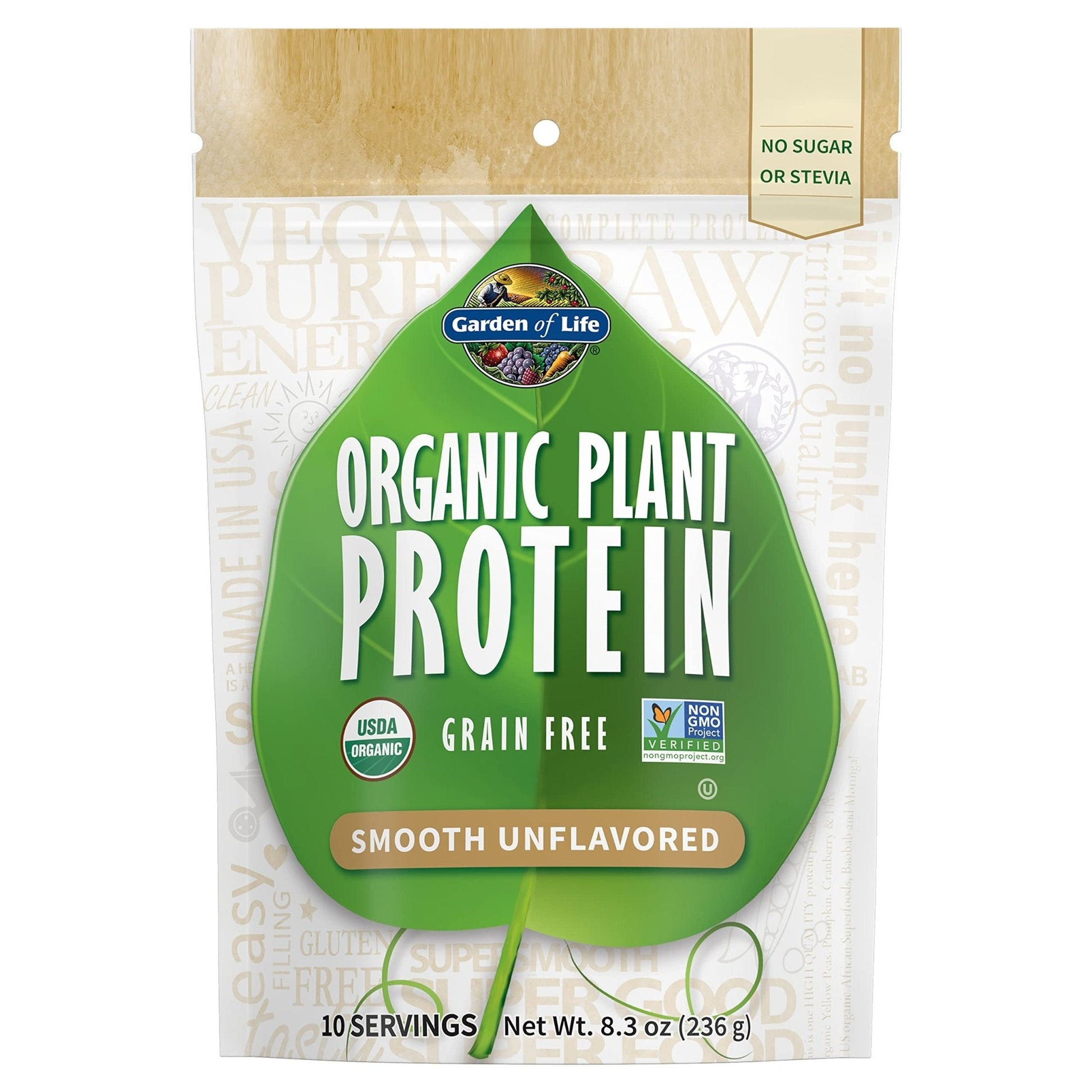 Garden of Life Organic Plant Based Protein Powder - Smooth Unflavored - Vegan - Maple Wellness Supplements
