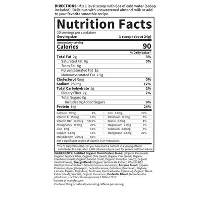 Garden of Life Organic Plant Protein Smooth Energy Powder, 10 Servings - Vegan, Grain - Maple Wellness Supplements