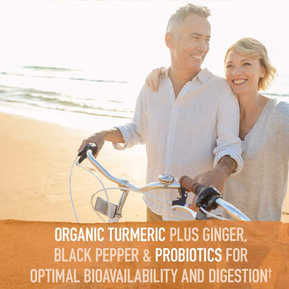 Garden of Life Organics Extra Strength Turmeric Inflammatory Response 120 Tablets-100Mg Curcumin (95% Curcuminoids) Black Pepper, Probiotics, Organic Non-GMO Vegan Gluten Free Herbal Supplement - Maple Wellness Supplements
