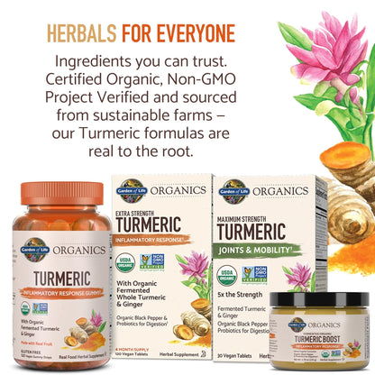 Garden of Life Organics Golden Milk Recovery & Nourishment Powder - 44mg Turmeric Curcumin (95% Curcuminoids), Ashwagandha - Organic Non-GMO Vegan & Gluten - Maple Wellness Supplements