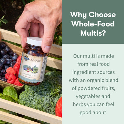 Garden of Life Organics Men's 40+ Multivitamin with Prostate Support, B12 & Vitamins – Vegan Daily Whole Food Multivitamin, Non-GMO, Certified Organic, 120 Tablets - Maple Wellness Supplements