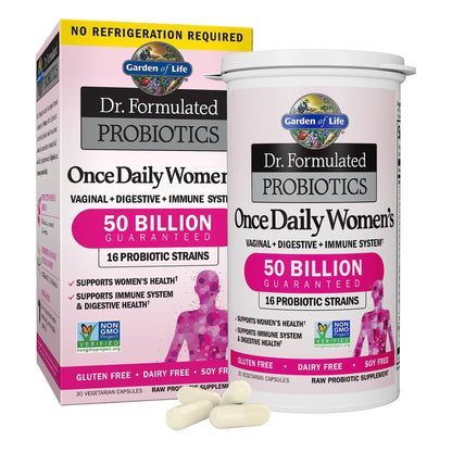 Garden of Life Organics Multivitamin for Men & Dr. Formulated Women's Probiotics Once Daily, 16 Strains, 50 Billion, 30 Capsules - Maple Wellness Supplements
