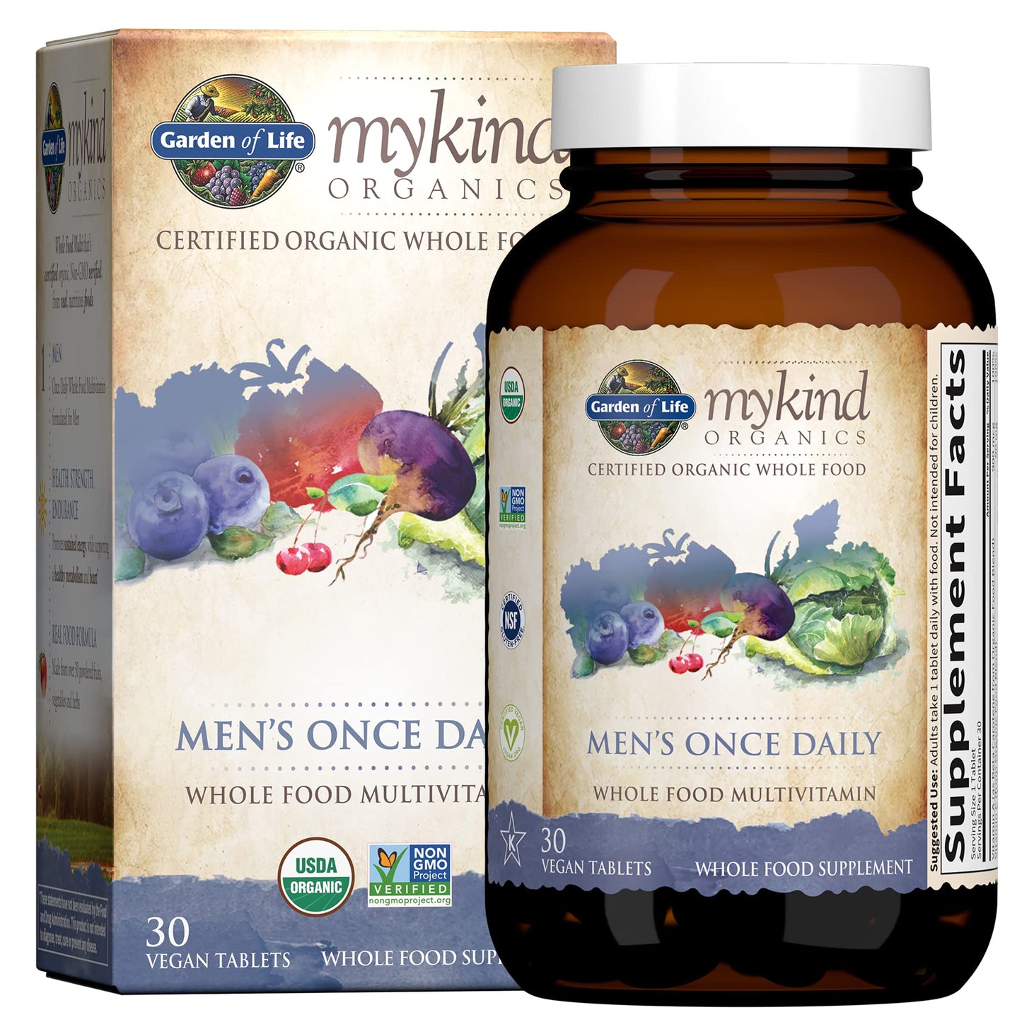 Garden of Life Organics Multivitamin for Men & Dr. Formulated Women's Probiotics Once Daily, 16 Strains, 50 Billion, 30 Capsules - Maple Wellness Supplements