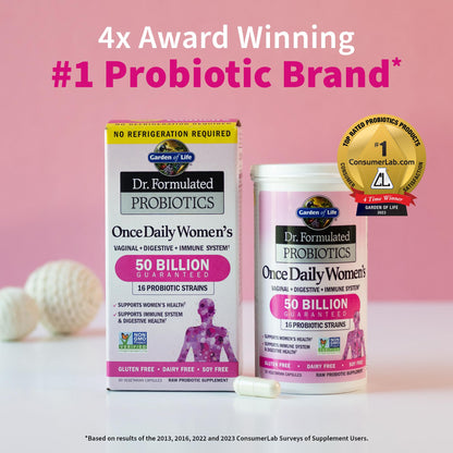 Garden of Life Organics Multivitamin for Men & Dr. Formulated Women's Probiotics Once Daily, 16 Strains, 50 Billion, 30 Capsules - Maple Wellness Supplements