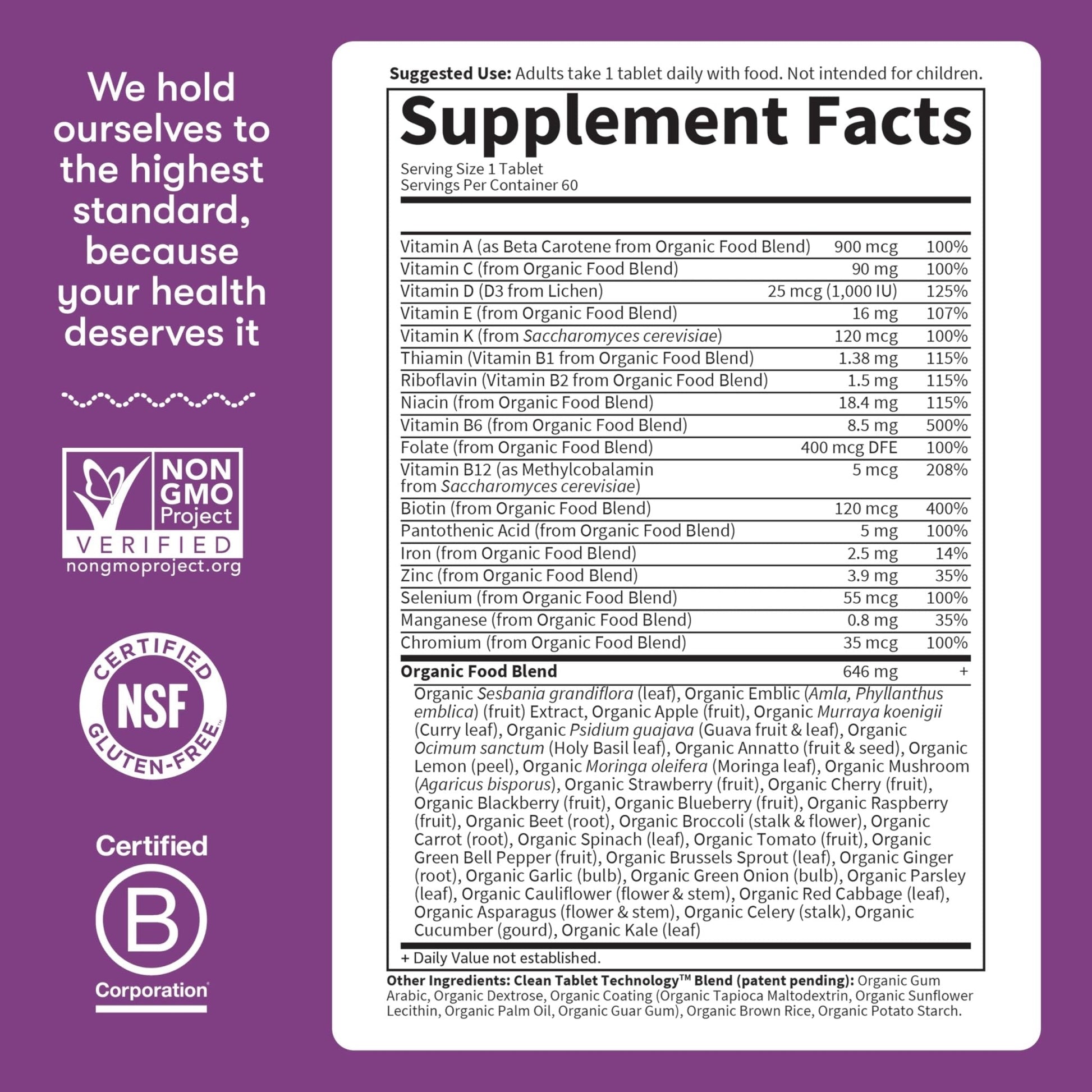 Garden of Life Organics Multivitamin for Women - Women's Once Daily Multi - Whole Food Multi with Iron, Biotin, Vegan Organic Womens Multivitamin - Maple Wellness Supplements