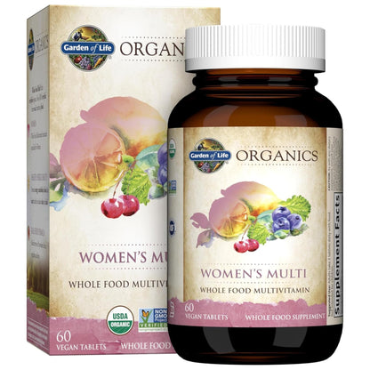 Garden of Life Organics Organic Multivitamin for Women - Womens Multi with Vitamin C, D, Folate, B6, B12, Biotin, Iron - Maple Wellness Supplements