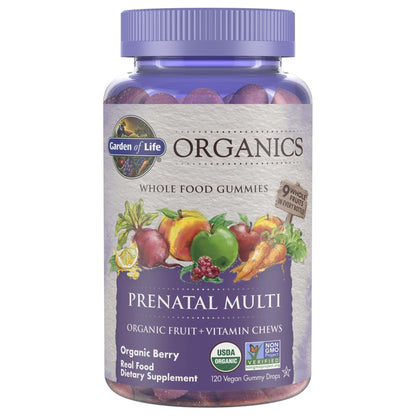 Garden of Life Organics Prenatal Gummies – Prenatal Vitamins for Women with Energy Metabolism Support & Healthy Fetal Development Support - Maple Wellness Supplements
