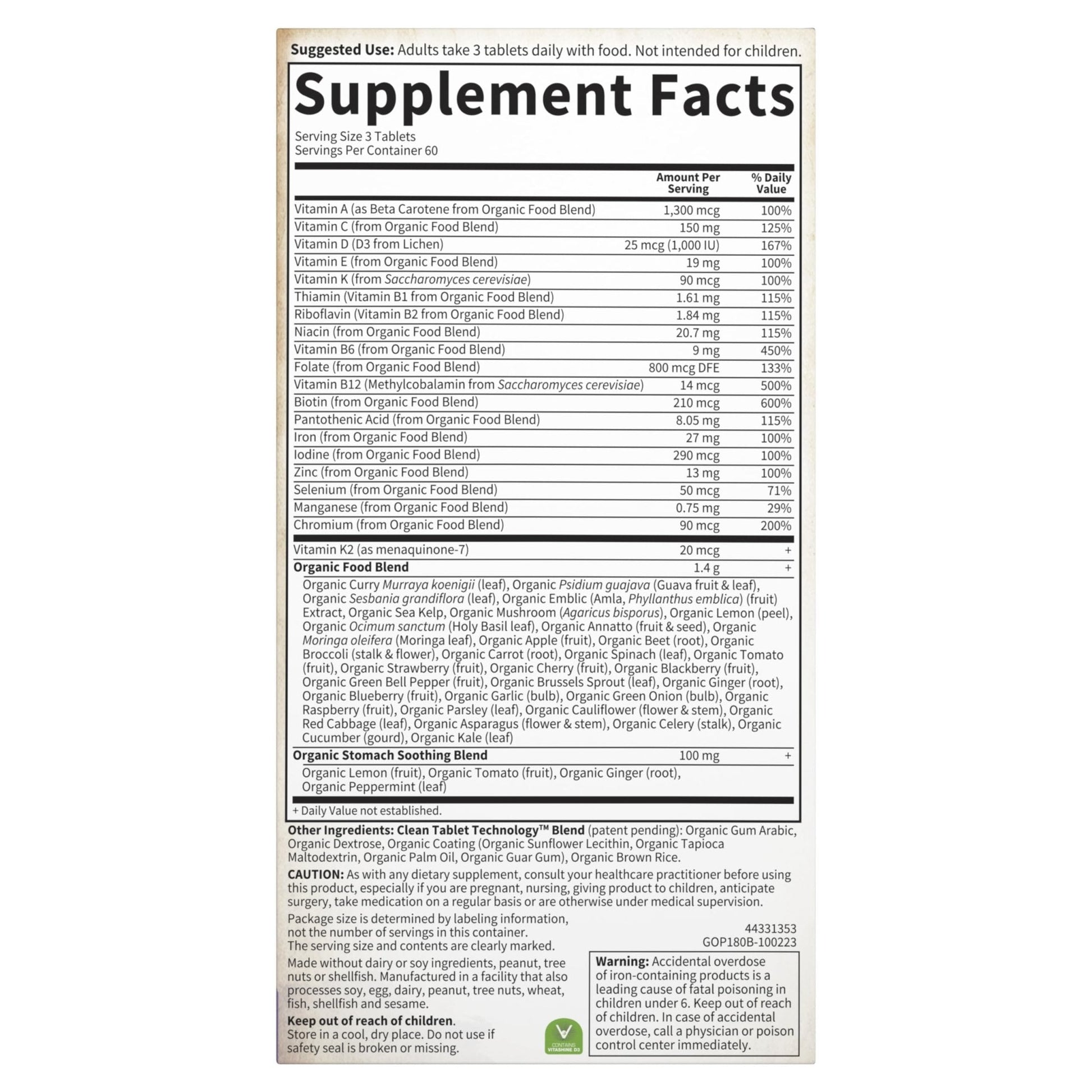 Garden of Life Organics Prenatal Multivitamin with Folate, B6, B12, D3 & Iron – Prenatal Vitamins for Women with Energy Metabolism Support for Healthy - Maple Wellness Supplements
