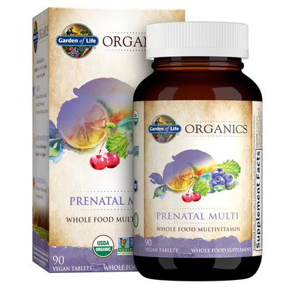 Garden of Life Organics Prenatal Multivitamin with Folate, B6, B12, D3 & Iron – Prenatal Vitamins for Women with Energy Metabolism Support for Healthy Fetal Development - Maple Wellness Supplements