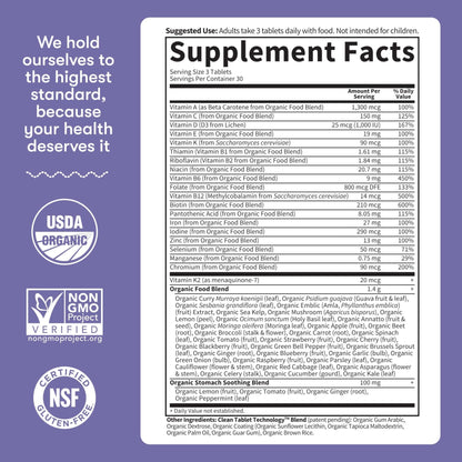 Garden of Life Organics Prenatal Multivitamin with Folate, B6, B12, D3 & Iron – Prenatal Vitamins for Women with Energy Metabolism Support for Healthy Fetal Development - Maple Wellness Supplements